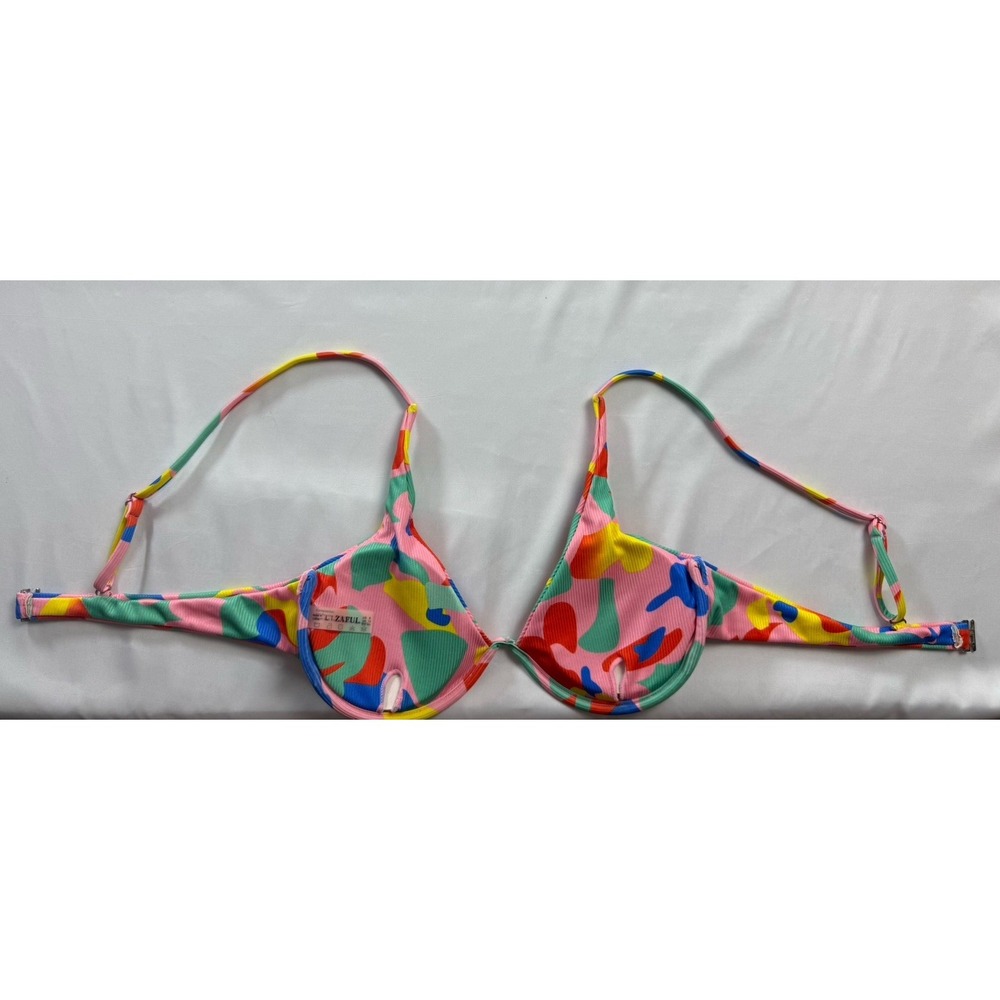 ZAFUL Women's Bikini Top Ribbed Underwire Adjustable Back Clasp Large - Picture 4 of 14